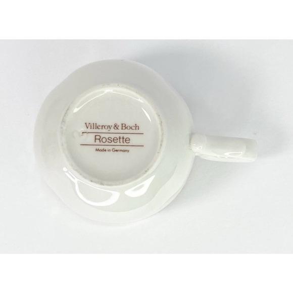 Villeroy & Boch ROSETTE, Set of 6 Porcelain Flat Cups/Teacups, 2 5/8” No Saucers - Picture 4 of 5